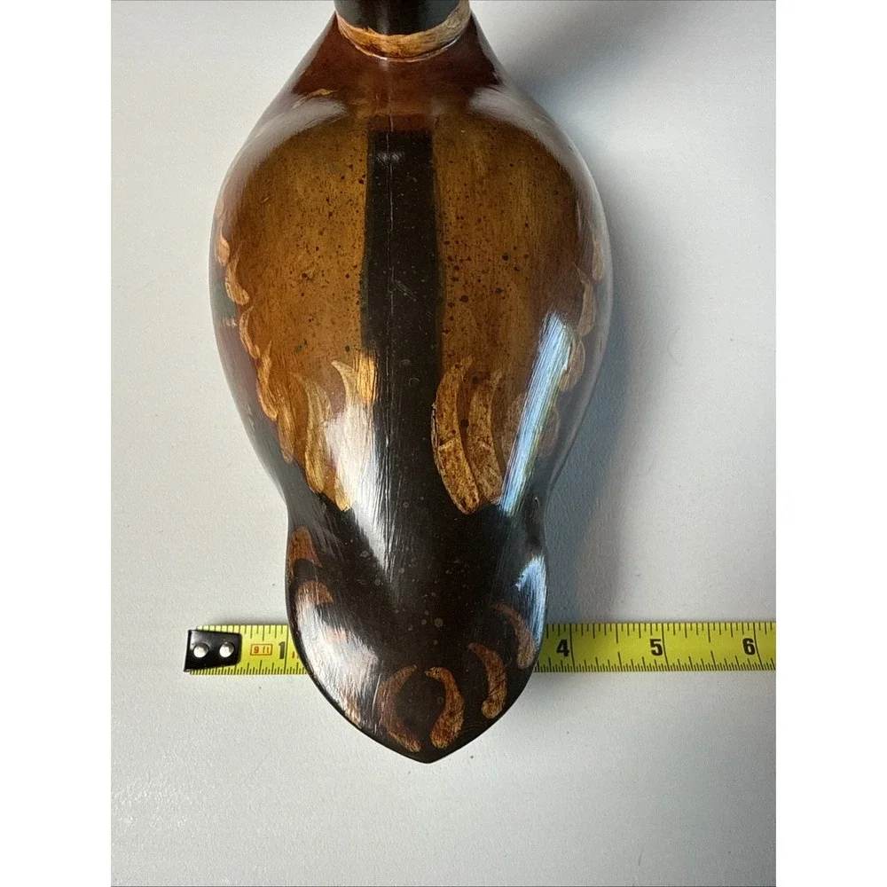 Vintage Hand Carved Painted Mallard Duck Decoy Wood Glass Eyes Folk Art Decor